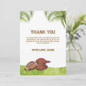 Summer Plam Tree Football Sport Boy Baby Shower  サンキューカード (スタンド正面)
