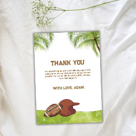 Summer Plam Tree Football Sport Boy Baby Shower サンキューカード