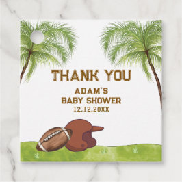 Summer Plam Tree Football Sport Boy Baby Shower フェイバータグ