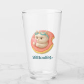 Summer Pool Day: Bao Bao Cat in Donut Float Art タンブラーグラス (正面)