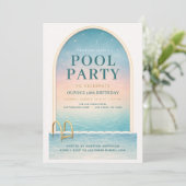 Summer Pool Party 40th Birthday 招待状 (スタンド正面)