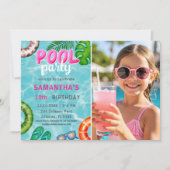 Summer Pool Party Any Age Birthday Invitation 招待状 (正面)