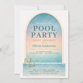 Summer Pool Party Baby Shower 招待状 (正面)
