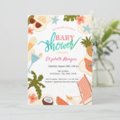  Summer Pool Party Baby Shower  招待状 (スタンド正面)