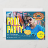 Summer Pool Party Birthday photo 招待状 (正面)