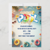  Summer Pool Party Invitation 招待状 (正面)