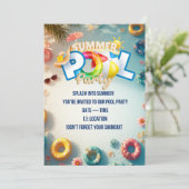  Summer Pool Party Invitation 招待状 (スタンド正面)