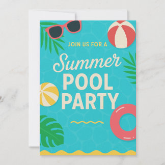 Summer Pool Party Invitation | Bright Tropical 招待状