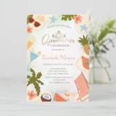 Summer Pool Party Quinceañera 招待状 (スタンド正面)