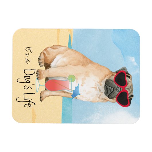 Summer Pug マグネット (横)