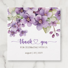 Summer Purple Violet Baby Shower Thank You フェイバータグ