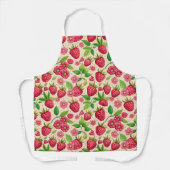 Summer Raspberry Garden Botanical Fruit Pattern エプロン (正面)
