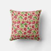 Summer Raspberry Garden Botanical Fruit Pattern クッション (裏面)
