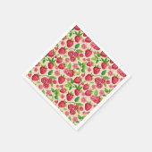 Summer Raspberry Garden Botanical Fruit Pattern スタンダードカクテルナプキン (角)