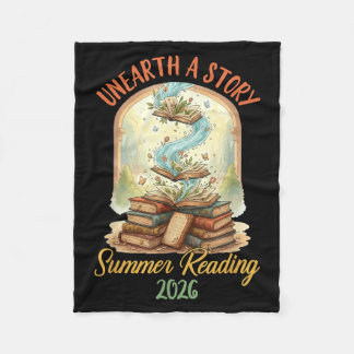 Summer Reading 2026 Book Aesthetic Library Unearth フリースブランケット