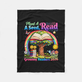 Summer Reading 2026 Plant A Seed Read Growing フリースブランケット