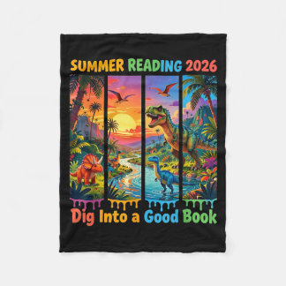 Summer Reading 2026 Unearth A Story Dinosaur Books フリースブランケット