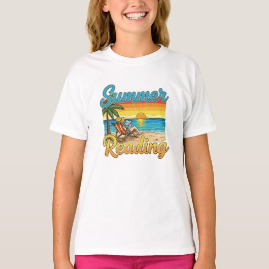 Summer Reading T-shirt! Perfect for bookworms, te Tシャツ (正面)