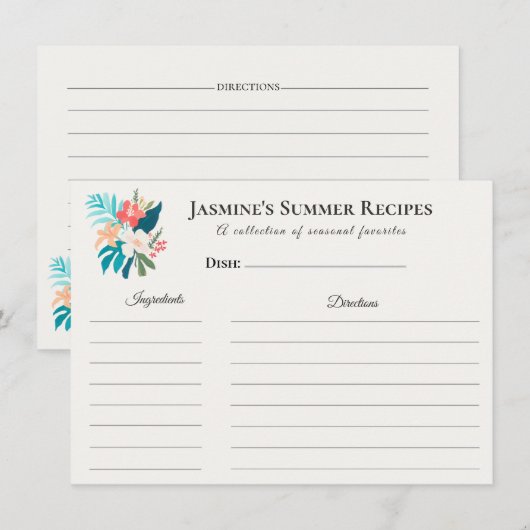 Summer Recipe Card | Citrus & Floral Kitchen 案内状 (正面/裏面)