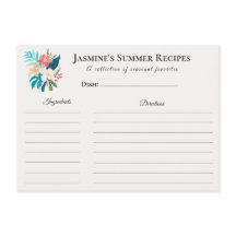 Summer Recipe Card – Tropical Floral 