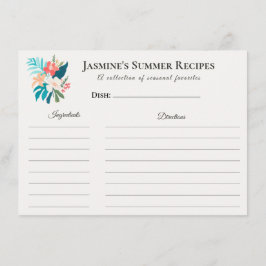Summer Recipe Card – Tropical Floral  案内状