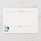 Summer Recipe Card – Tropical Floral  案内状 (裏面)