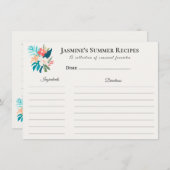 Summer Recipe Card – Tropical Floral  案内状 (正面/裏面)