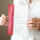Summer Red Green Wedding Invitation 招待状
