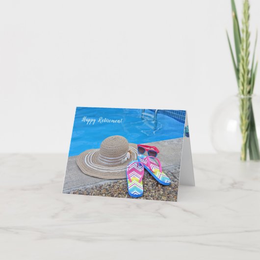 Summer Retirement by pool for Woman カード (正面)