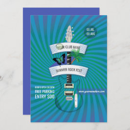 Summer Rockフェスティバルの追加ロゴの招待 招待状