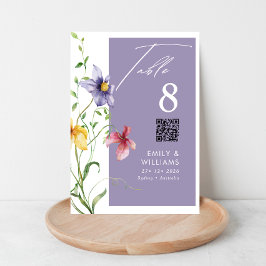 Summer Romantic Floral Meadow Stylish Wedding テーブルナンバー