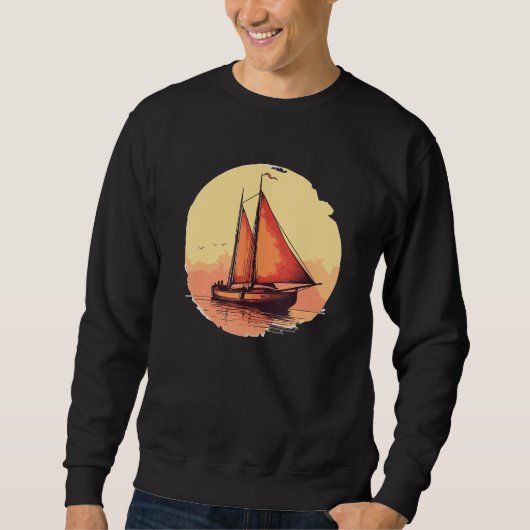 Summer Sailboat Vacation Boat Owner スウェットシャツ (正面)