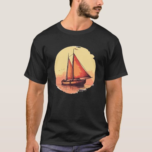 Summer Sailboat Vacation Boat Owner Tシャツ (正面)