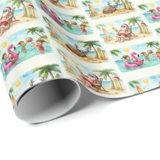 Summer Santa Wrapping Paper – Tropical Christmas B ラッピングペーパー