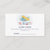 Summer Sea Airplane Diaper Raffle Baby Shower エンクロージャーカード (正面)