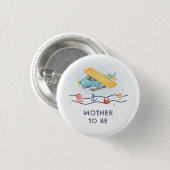 Summer Sea Airplane Mother To Be  Baby Shower 缶バッジ (正面&裏面)