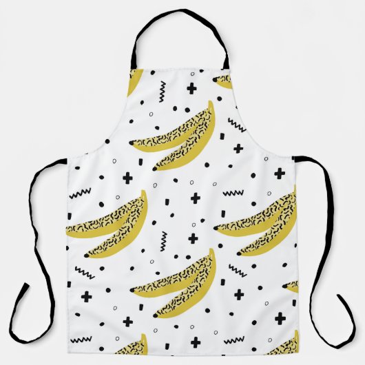 Summer seamless pattern with bananas in pop art st エプロン (正面)