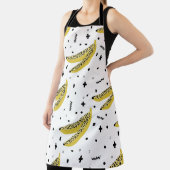 Summer seamless pattern with bananas in pop art st エプロン (インサイチュ)