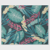 Summer seamless pattern with colorful tropical lea ラッピングペーパー (フラット)