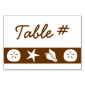 Summer Seashells in Chocolate Table Card テーブルナンバー (裏面)