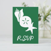 Summer Seashells in Green RSVPカード (スタンド正面)