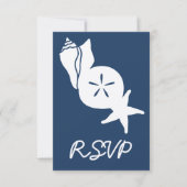 Summer Seashells in Navy RSVPカード (正面)