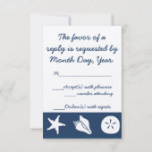 Summer Seashells in Navy RSVPカード (裏面)