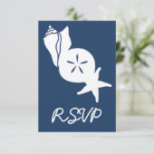 Summer Seashells in Navy RSVPカード (スタンド正面)