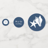 Summer Seashells in Navy Table紙吹雪 コンフェッティ (裏面)