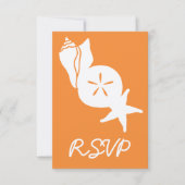 Summer Seashells in Orange RSVPカード (正面)