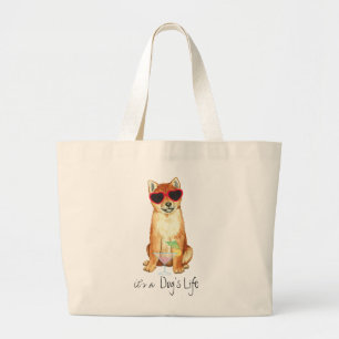 Summer Shiba Inu ラージトートバッグ