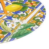 Summer ,Sicilian tiles ,citrus,oranges,majolica   カッティングボード (角)