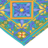 Summer ,Sicilian tiles ,majolica,Mediterranean ショートテーブルランナー (コーナー)
