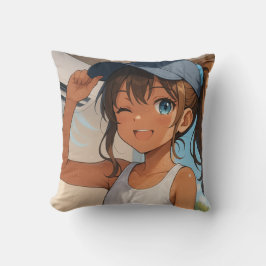 Summer Smile Girl＆ Young Woman クッション